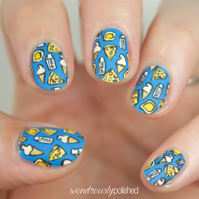 cheese milk nail art