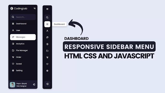 Side Navigation Bar in HTML CSS & JavaScript