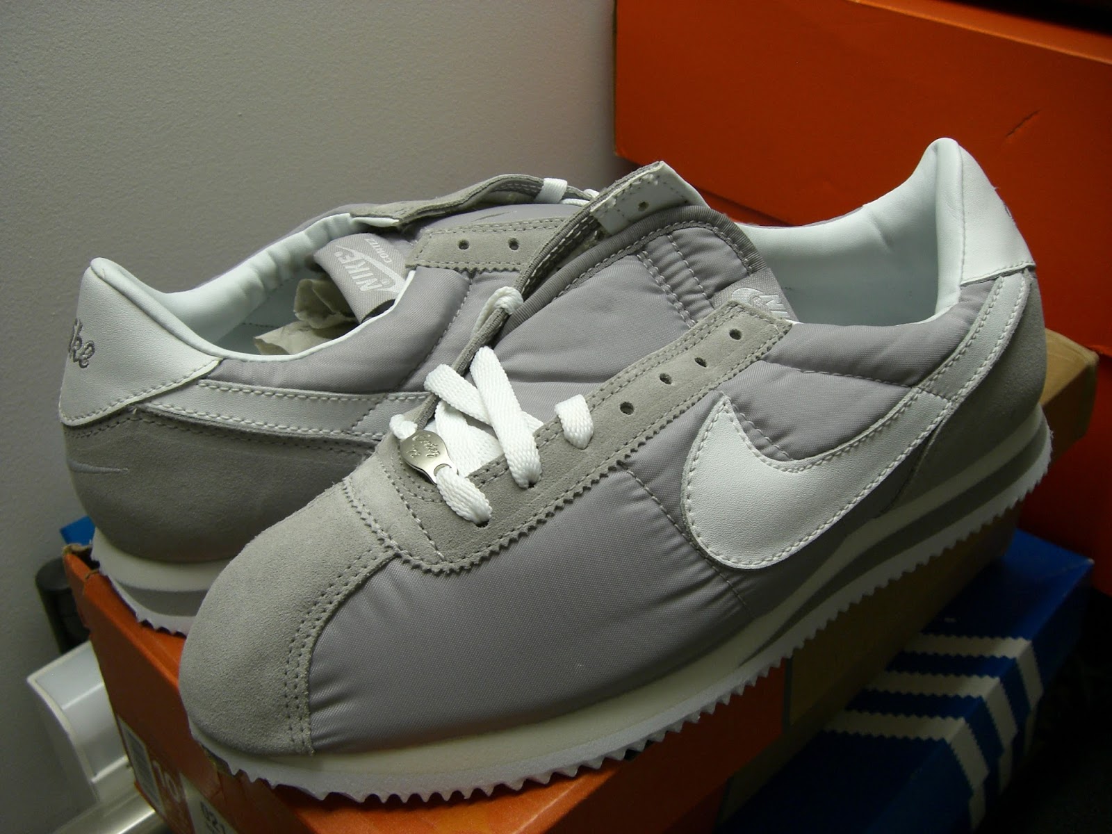 nike cortez nylon grey