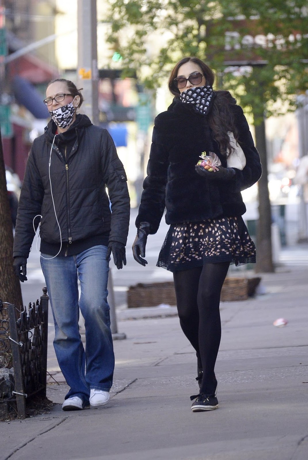 Famke Janssen Wearing Scarf and Gloves Outside in NY 11 Apr-2020