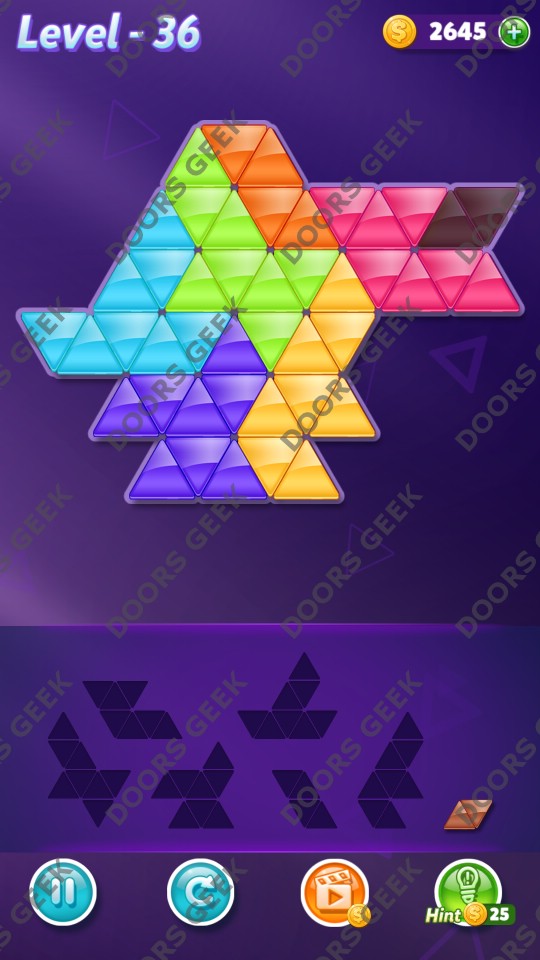 Block! Triangle Puzzle 7 Mania Level 36 Solution Doors Geek