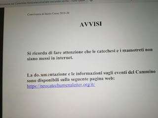 Osservatorio Sul Cammino Neocatecumenale Secondo Verita A A A Avviso Neocatecumenale Fate Attenzione Che L Inizio Corso 2019 Non Sia Messo In Internet