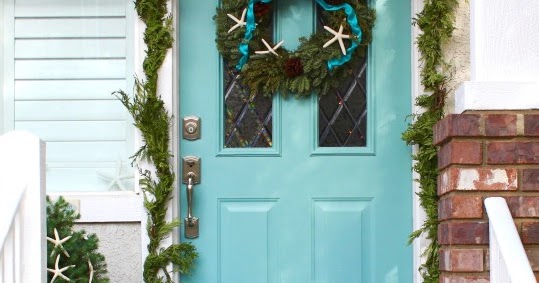 Coastal Christmas Front Door Wreaths Decorations Coastal