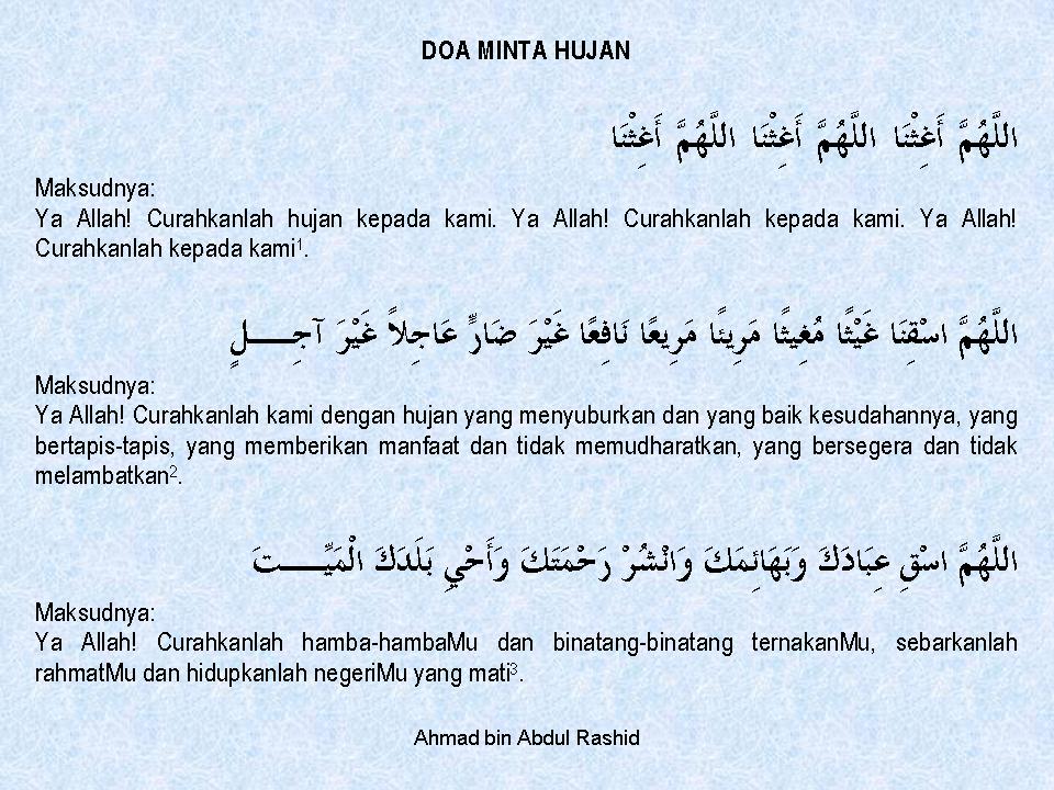 SERATUS SUNNAH NABI: Doa Memohon Agar Hujan Turun