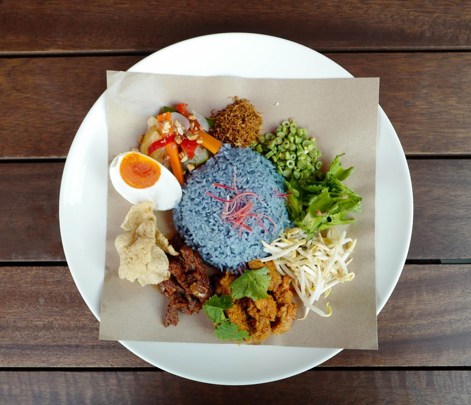 The core of ANTE s nasi  kerabu  does delicious justice to 