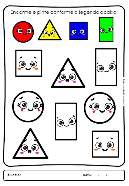 DeysianeSensei: Atividades para baixar: Atividades de Formas Geométricas em  Inglês - shapes - triangle, circle, rectangle, Square.