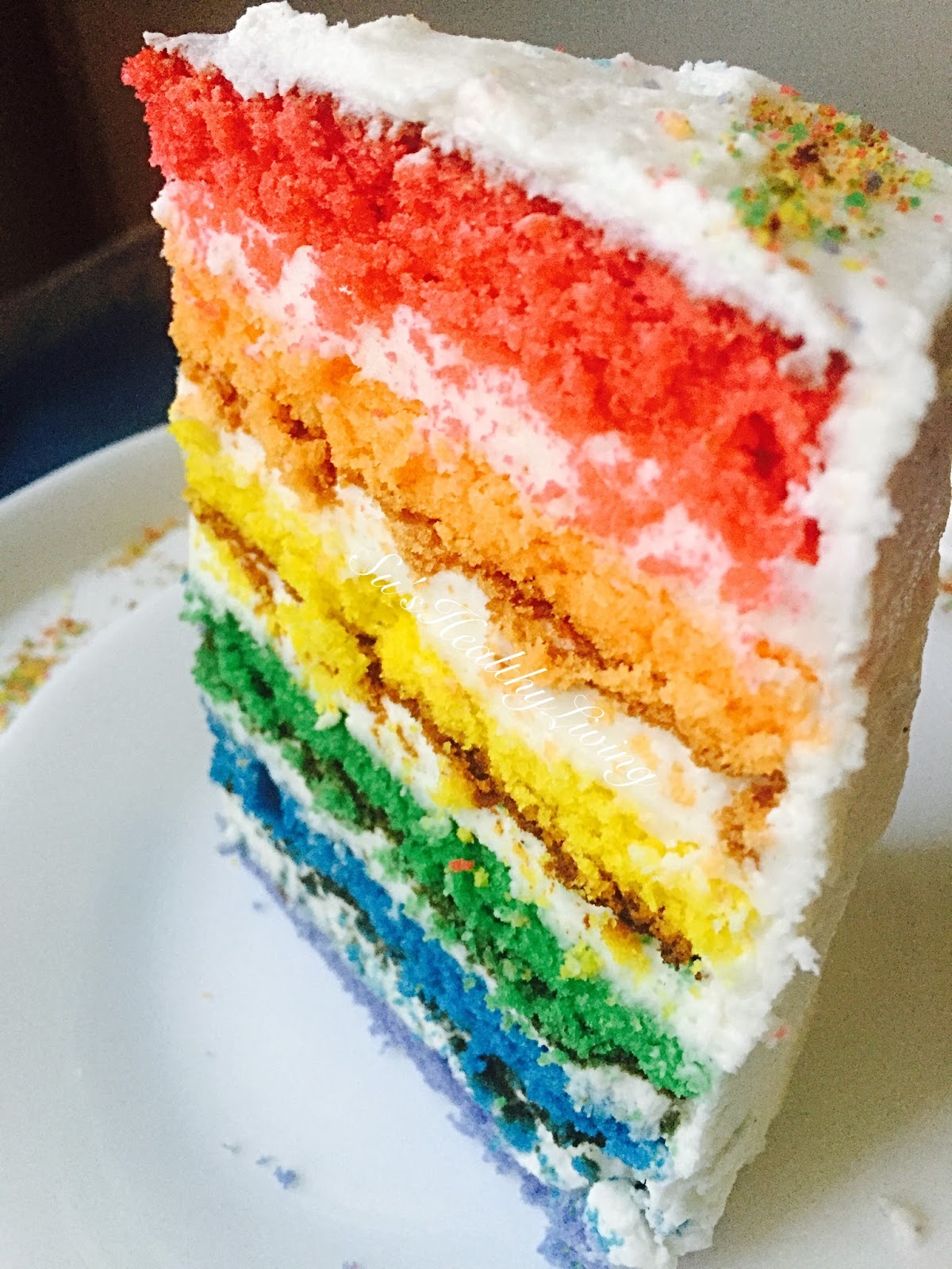Su'sHealthyLiving Rainbow Cake from scratch!