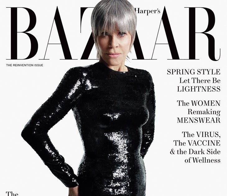 Jane Fonda poses for Harper's Bazaar April 2021