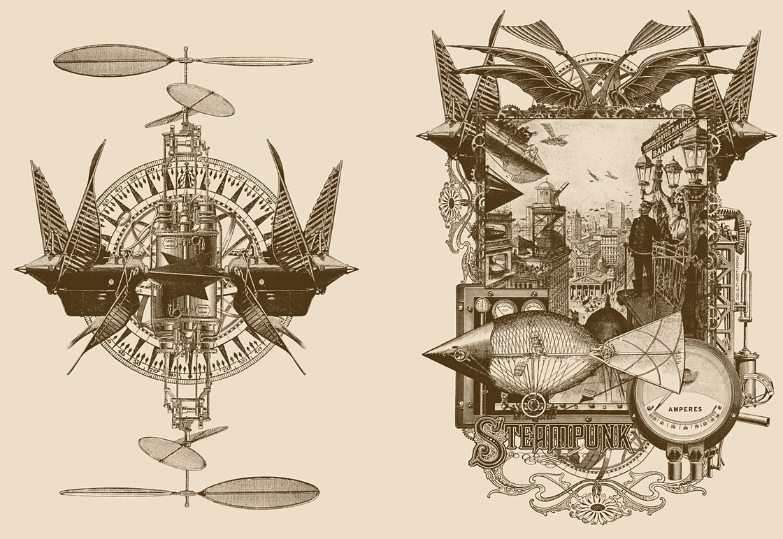 steampunk clip art illustrations - photo #2