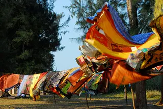 African fabric blowing in the breeze of Mozambique photo by F H Mira