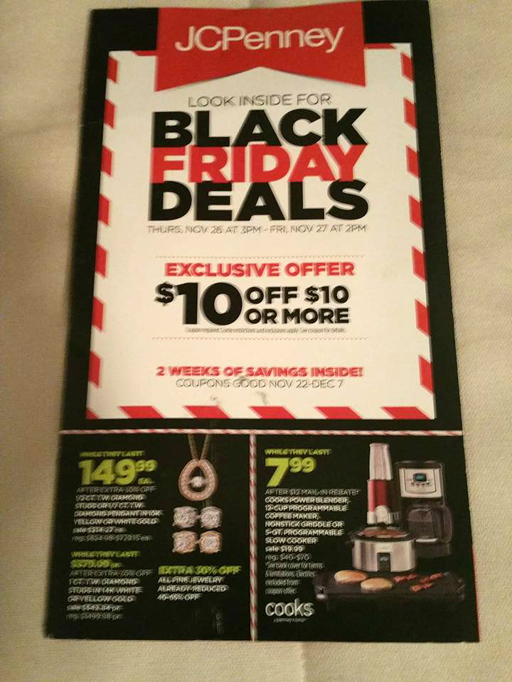 JCPenney Black Friday 2015: Free $10 Off $10 Coupon Mailed To Some