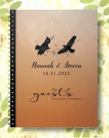 ravens & hearts halloween wedding guest book