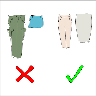 Cargo pants and mini skirts versus knee-length skirts and capris