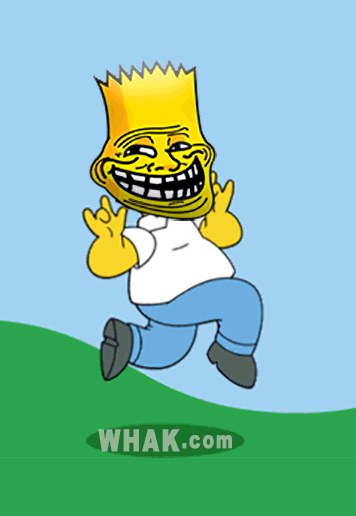 Troll Face GIF Animations For Trolling: Bart Simpson Troll Face