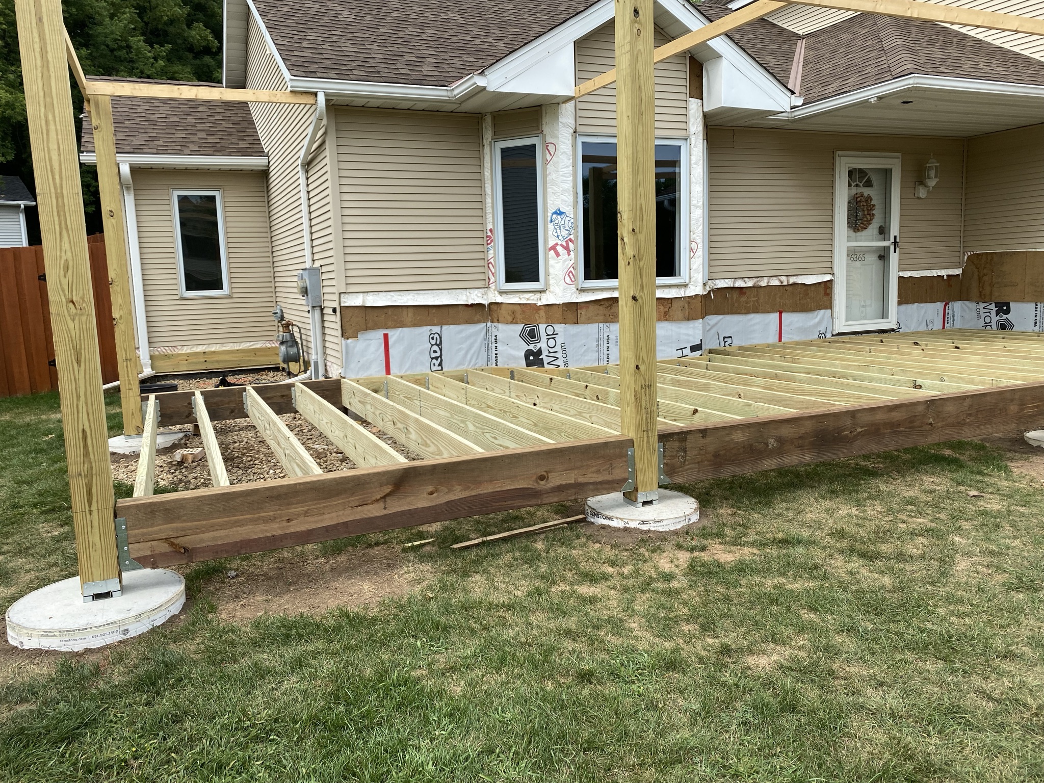 Our New House Porch Deck Joist Progress (7/19/217/21/21)