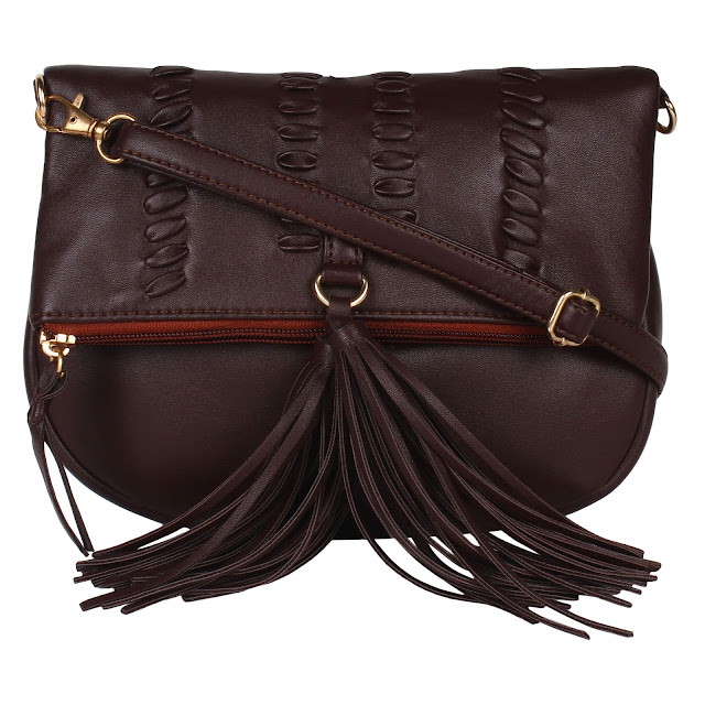 TASSELED SLING BAG - BROWN 1600 TASSELED SLING BAG - BROWN 1600