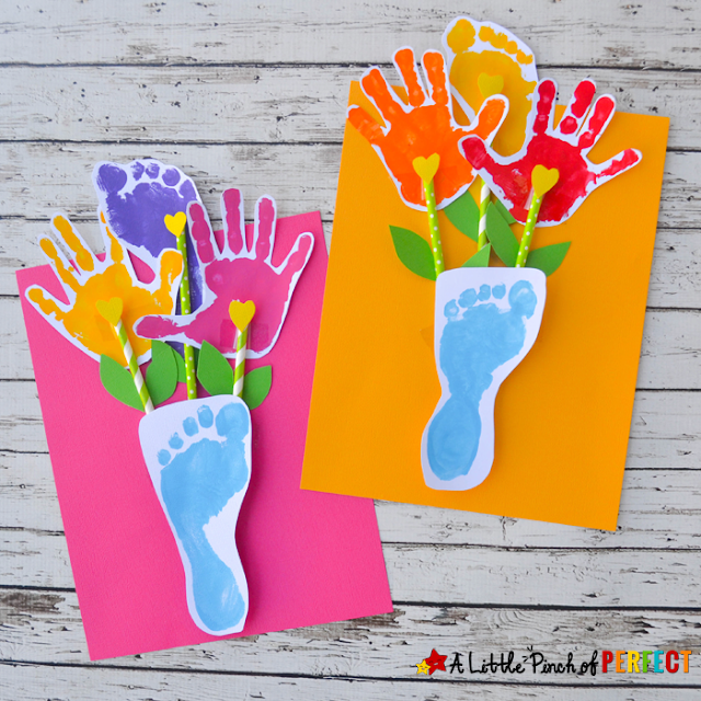 Handprint and Footprint Flower Craft for Mothers Day 10