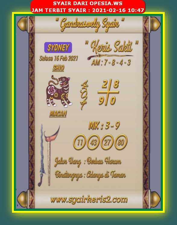 1 New Message Kode Syair Sydney 16 Februari 2021 Forum Syair Togel Hongkong Singapura Sydney