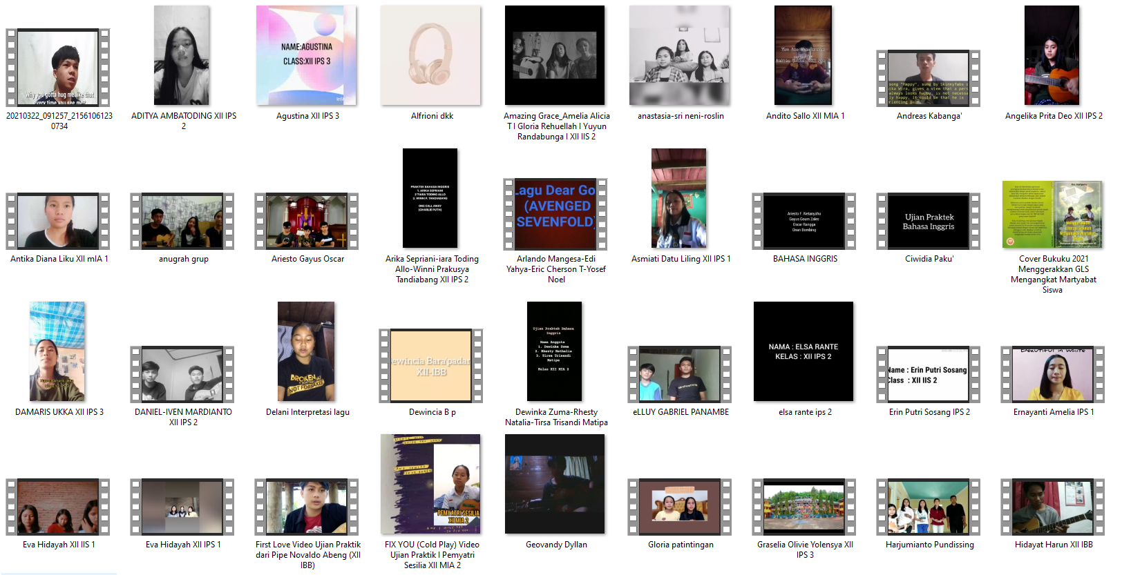 DAFTAR NAMA SISWA YANG BELUM MENYERAHKAN VIDEO UJIAN