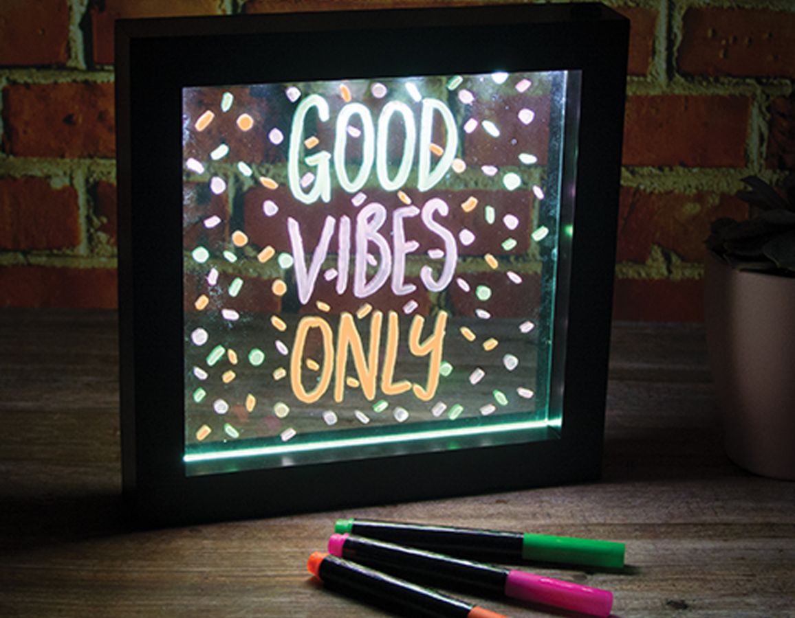 Neon effect message frame