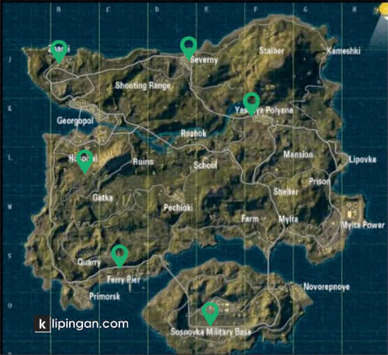 Lokasi Motor Glider PUBG Mobile di Map Erangel dan Miramar
