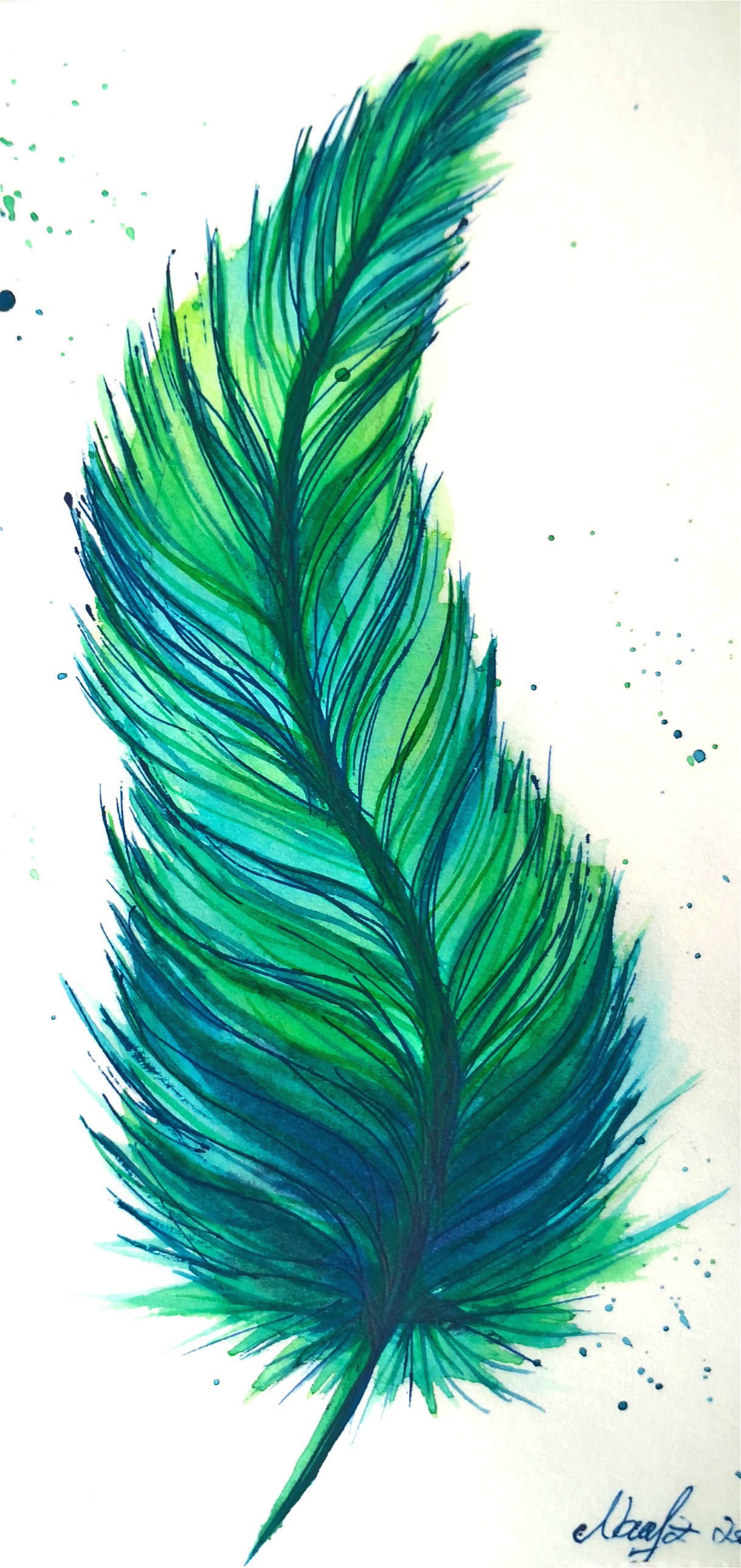 3 kinds of feather painting methods, watercolor creative DIY feather
