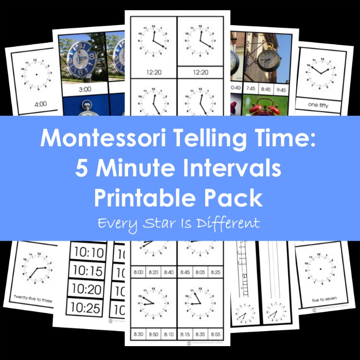 Montessori Telling Time: 5 Minute Intervals Printable Pack