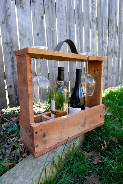 DIY wood wine carrier caddy