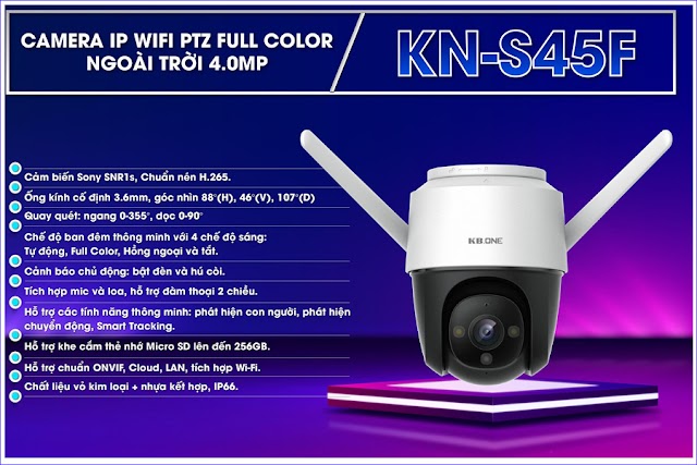 Review KBONE KN-S45F - Camera Wifi Speed Done FullColor 4.0M giá rẻ