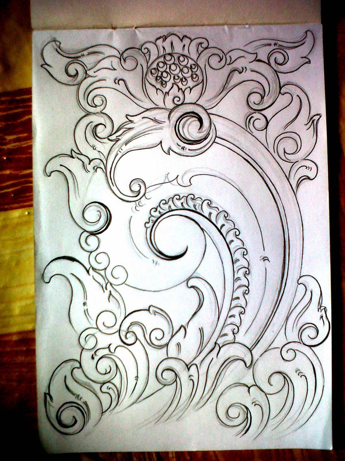 Sketsa Motif Bunga Ukiran Kayu Jepara Kata Kata jpg (1200x1600)