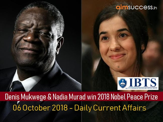 06 October 2018 - Daily Current Affairs