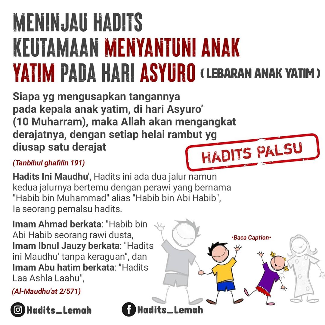 Hadist palsu: keutamaan menyantuni anak yatim pada hari