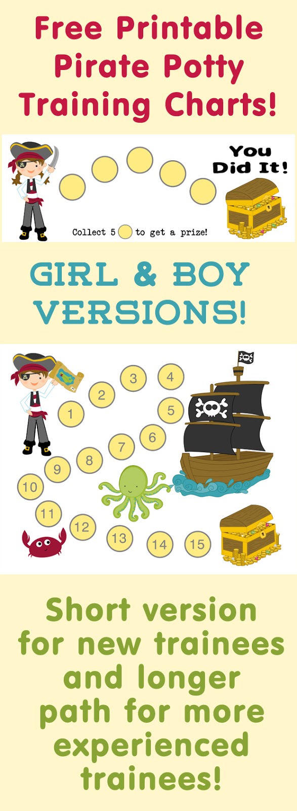 free printable pirate potty chart in girl and boy versions 