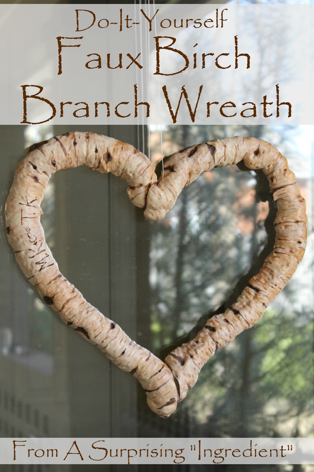 DIY Faux Birch Branch Wreath