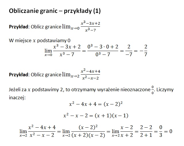 Sprawdzian Obliczanie Granic Nowa Era