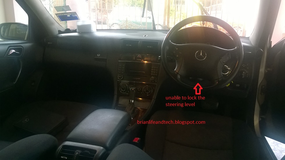 MERCEDES W203 C180K TEMPORARY FIX OF STEERING LEVEL ADJUSTMENT BROKEN LOCK (SOLVED)