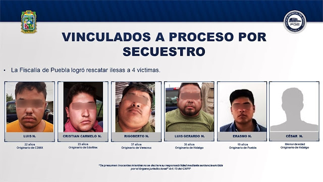La Fiscalía de Puebla liberó ilesas a cuatro víctimas de secuestro