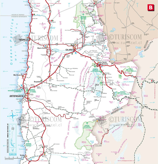 Mapa do Chile – Região 2 - Autofagasta