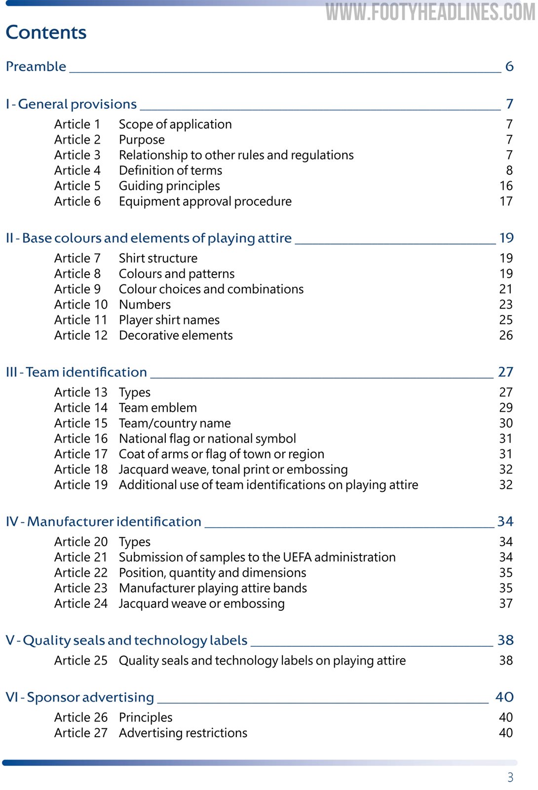 20212024 UEFA Equipment Regulations Released Footy Headlines