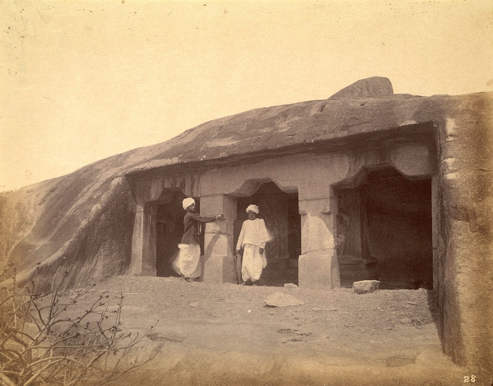 Unidentified Cave Temple, Mamallapuram in Tamil Nadu - c.1885