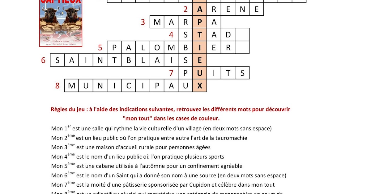 Avec Eux On Est Affranchi Mots Croises Rugby Y Toros, le blog: CHALLENGE MOTS CROISES RYT : REPONSES ET