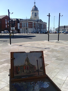 painting set up for the town quay building M P Davey