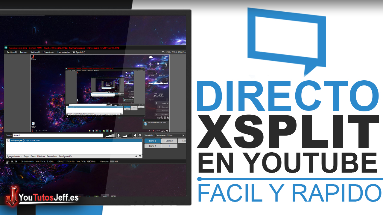 Como hacer un Directo con Xsplit Broadcaster en Youtube SIN LAG - Fácil y Rápido
