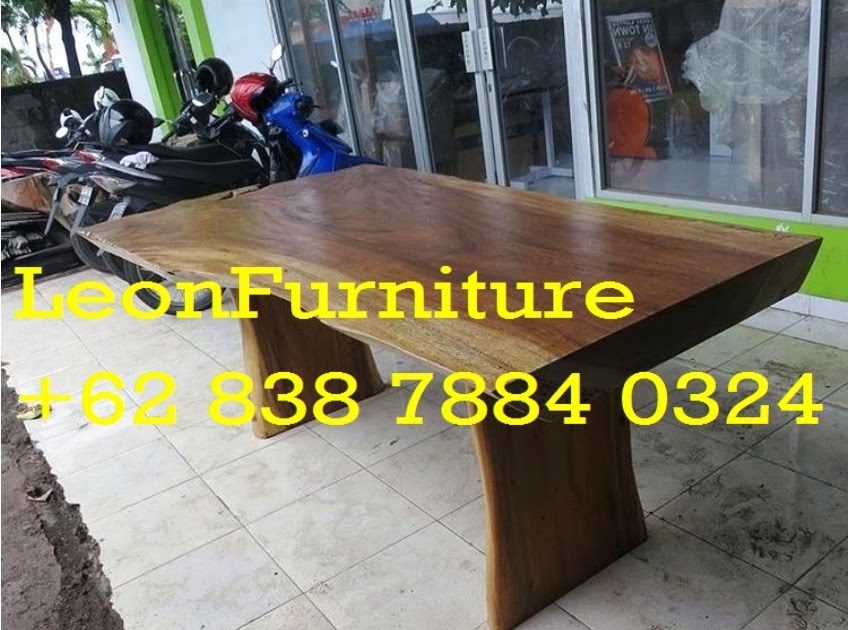 furnitur gambar  meja kayu  trembesi  murah dan berkualitas 