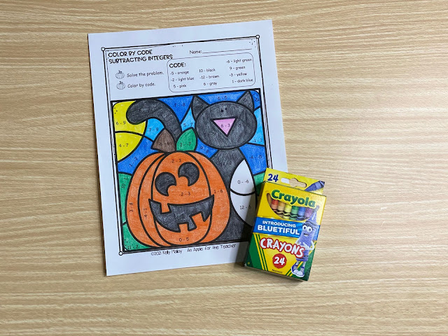 Halloween Color By Number Integers