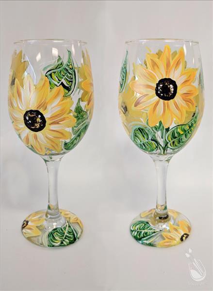 sunflower wine glasses
