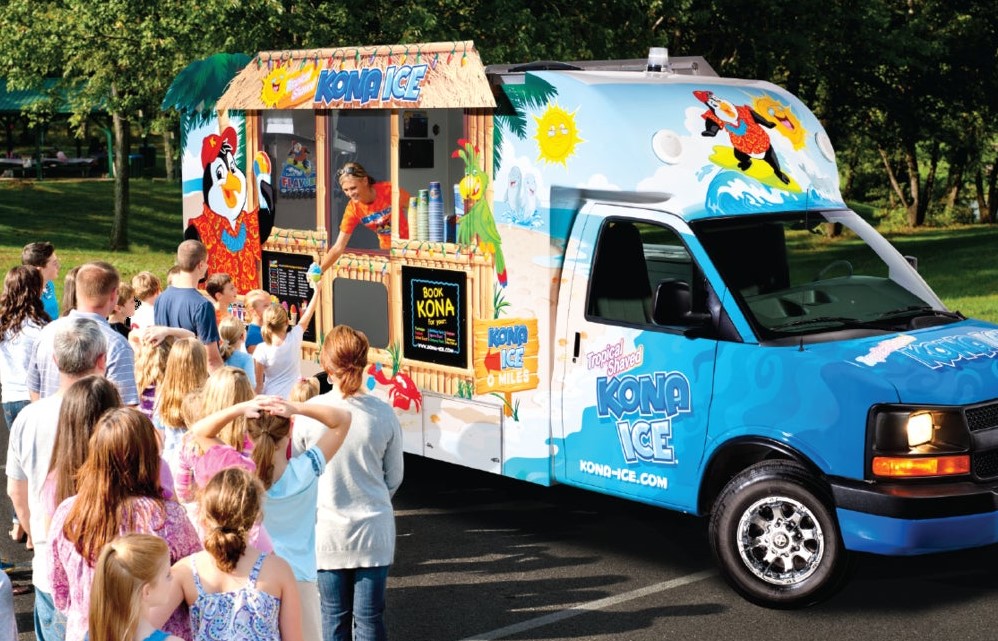 Free Kona Ice snow cones today at the Clubhouse