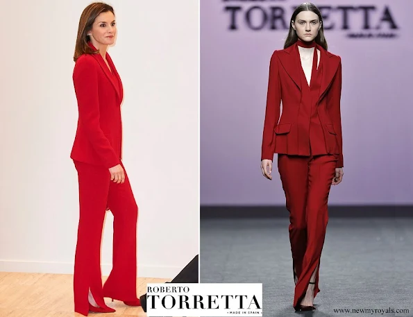 Queen Letizia wore Roberto Torretta suit from Roberto Torretta Fall Winter 2017-2018 collection