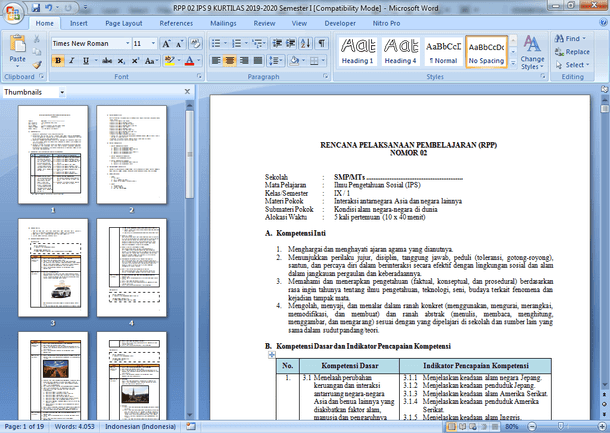 Rpp Ips Smp Kelas 9 Kurikulum 2013 Revisi Tahun 2019 2020 Drivedocx