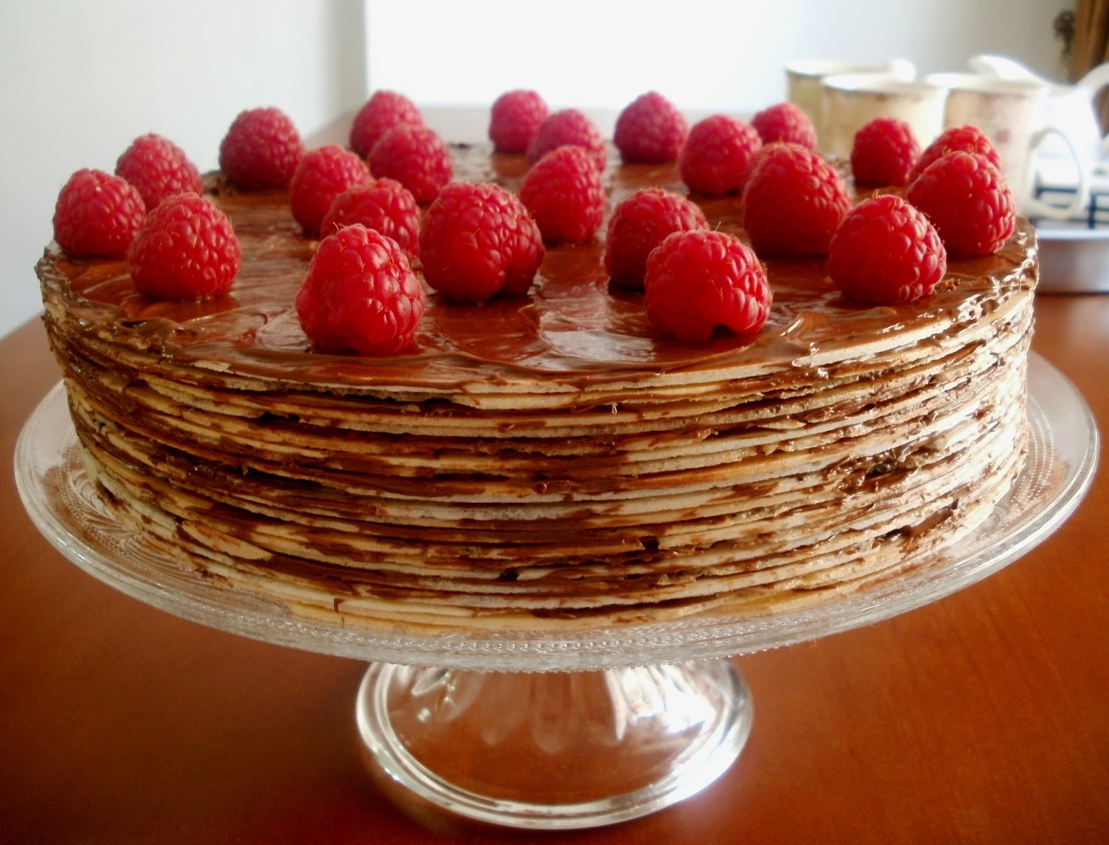 Tarta  de obleas con nutella